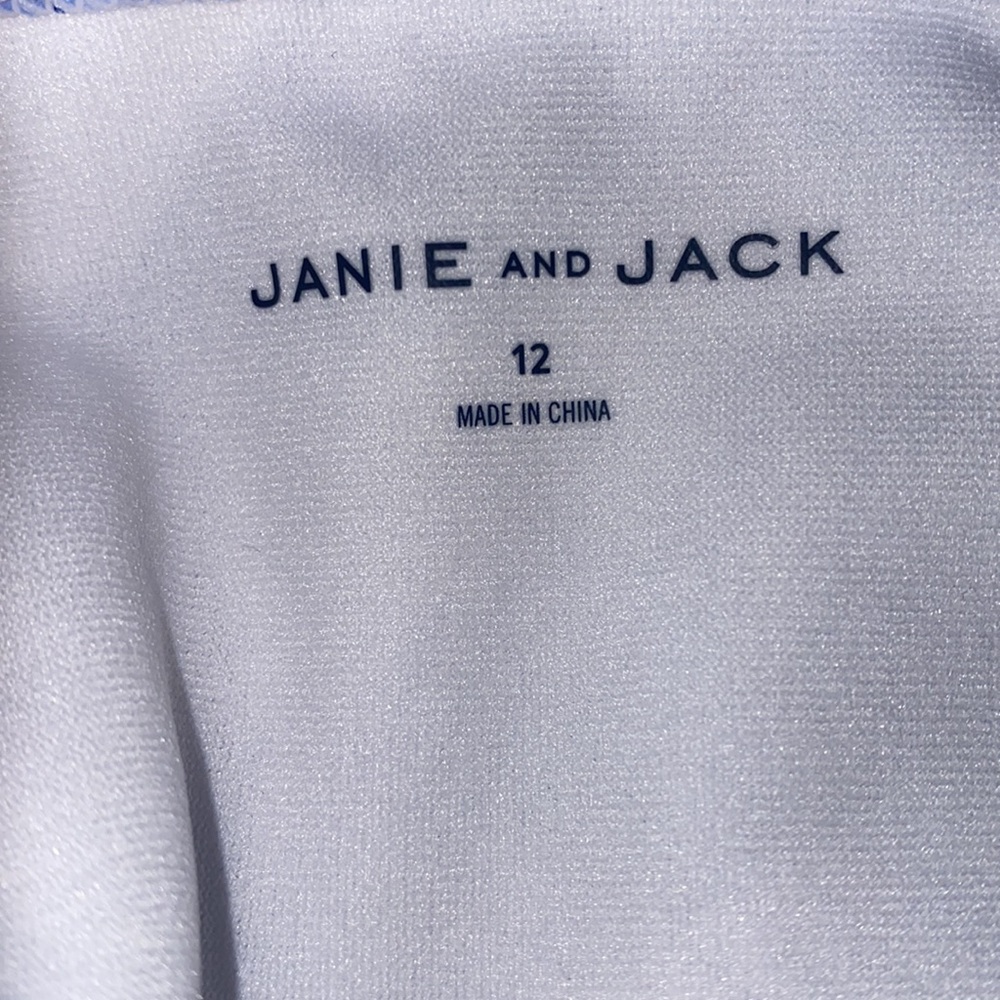 Janie and Jack blue Leaf Print Kids size 12 Swimsuit - Picture 6 of 8